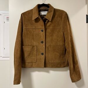 Aritzia Tori genuine suede jacket colour is called Tobacco size M